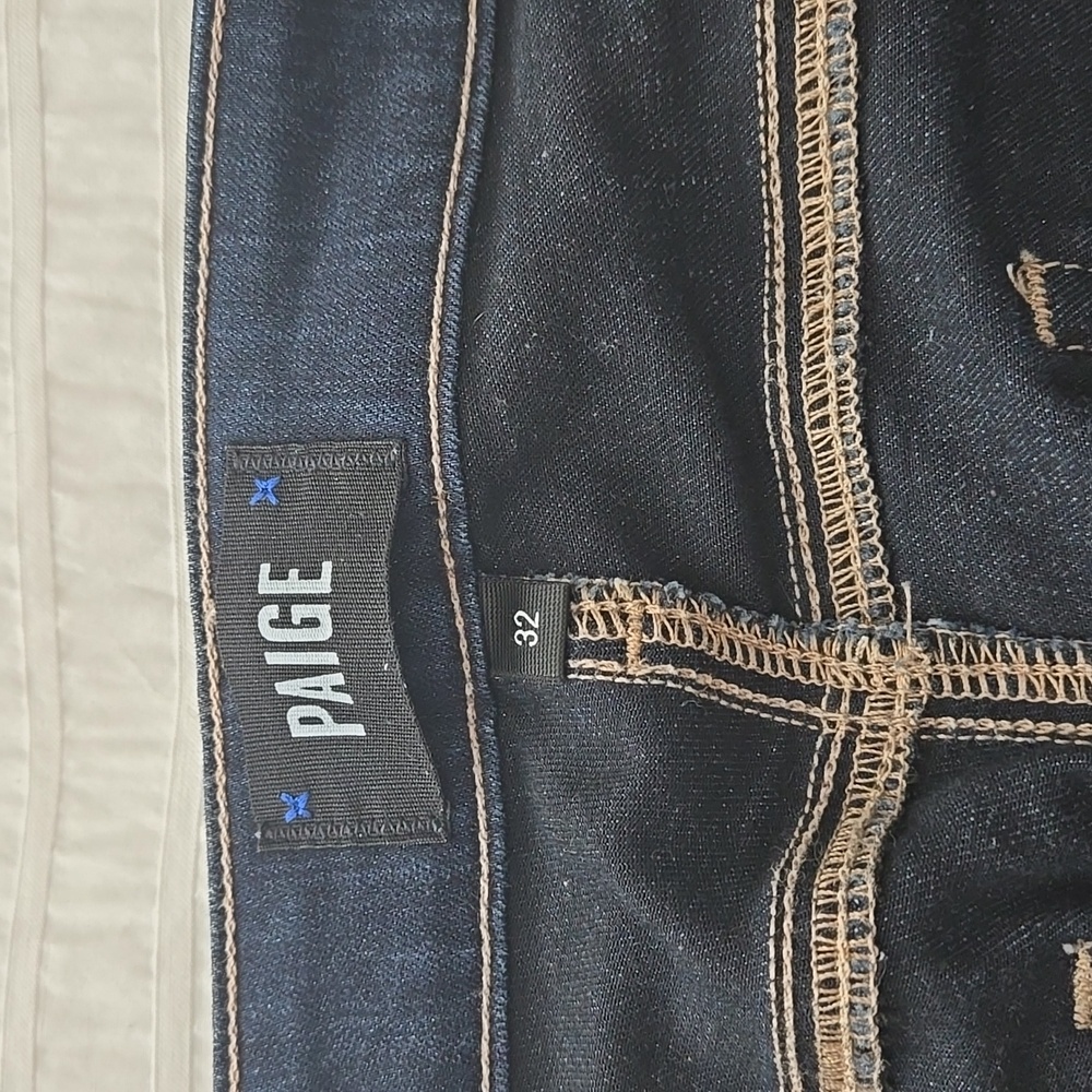 PAIGE Womans High Rise Edgemont Skinny Jeans in Whiskers Darker Wash Sz 32 - Picture 10 of 12
